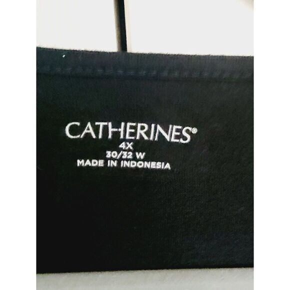 Catherine’s 4X‎ Black/Silver Slinky Top Beaded Sparkle 30/32 V-Neck Keyhole - Picture 5 of 6